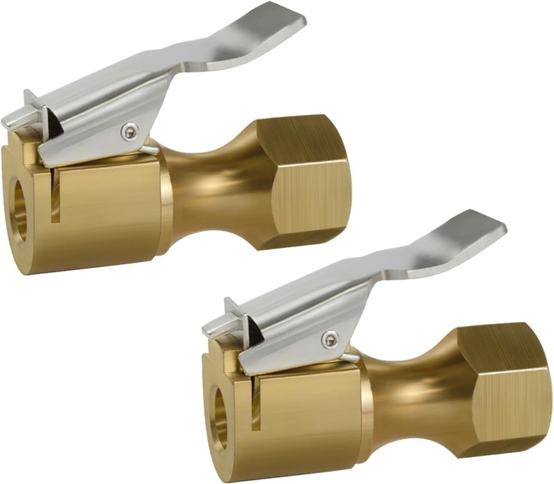 BFXM Brass Locking Air Chuck - Heavy Duty Locking Tire Inflator Chuck with 1/4 Inch NPT Female Thread - for Tire Inflator Gauge Compressor Accessories - Image 1